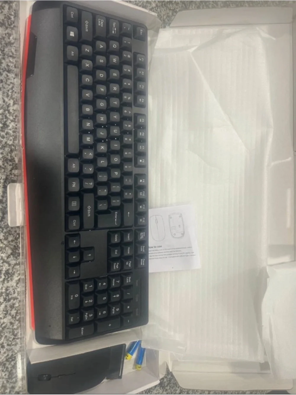 Black Wireless Keyboard and Mouse Combo - Compact Full-Size Layout